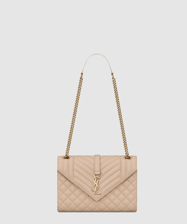 [SAINT LAURENT-생로랑] 그랑 드 뿌드르 퀼팅 가죽 ENVELOPE 미디엄 600185
