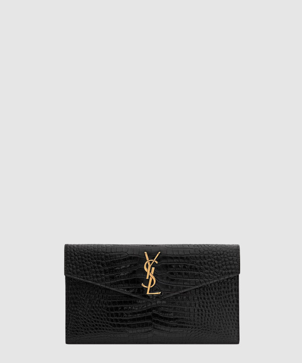 [SAINT LAURENT-생로랑] 크로커다일 엠보스드 유광 가죽 소재의 UPTOWN 파우치 565739