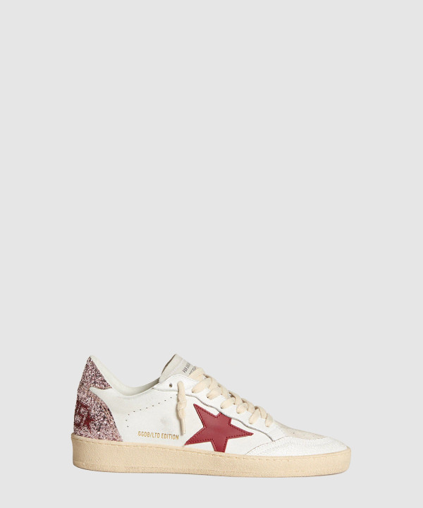 [Golden Goose-골든구스] 레드 레더 스타와 핑크 글리터 힐탭 볼스타 F006688