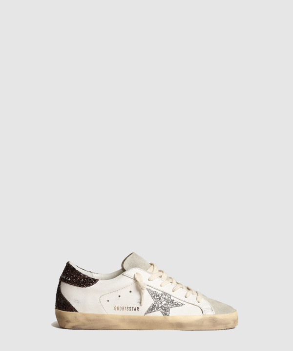 [Golden Goose-골든구스] 실버 스타 & 브라운 글리터 힐탭 슈퍼-스타 F003971