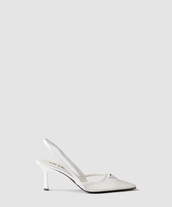 [PRADA-프라다] 메쉬 소재 슬링백 펌프스 1I891N