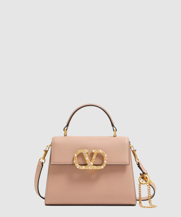 [VALENTINO-발렌티노] 가라바니 브이슬링 주얼 로고 스몰 핸드백 7W2B0F53XPW
